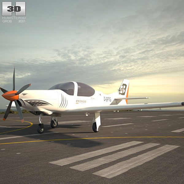 Grob G 120TP Aerobatic aircraft 3D model