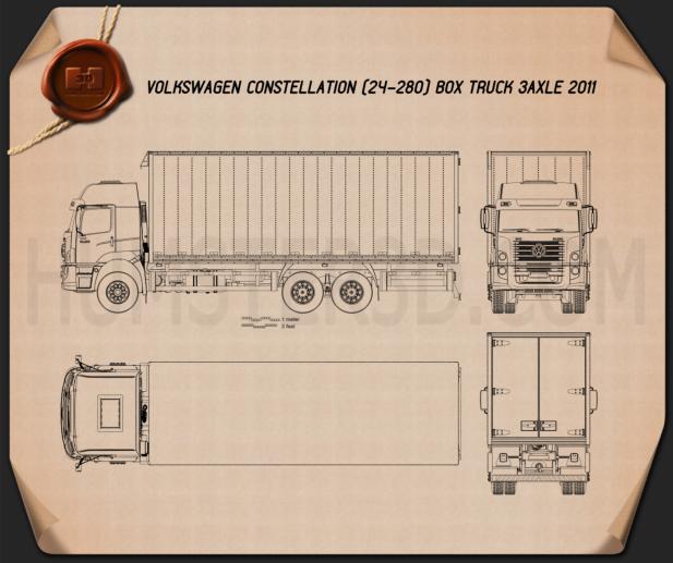 Volkswagen Constellation Box Truck 2011 Disegno Tecnico