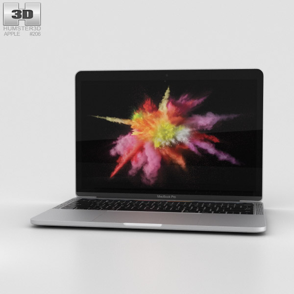 Apple MacBook Pro 13 inch (2016) with Touch Bar Silver 3D模型