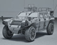 輕裝甲機動車 3D模型 wire render