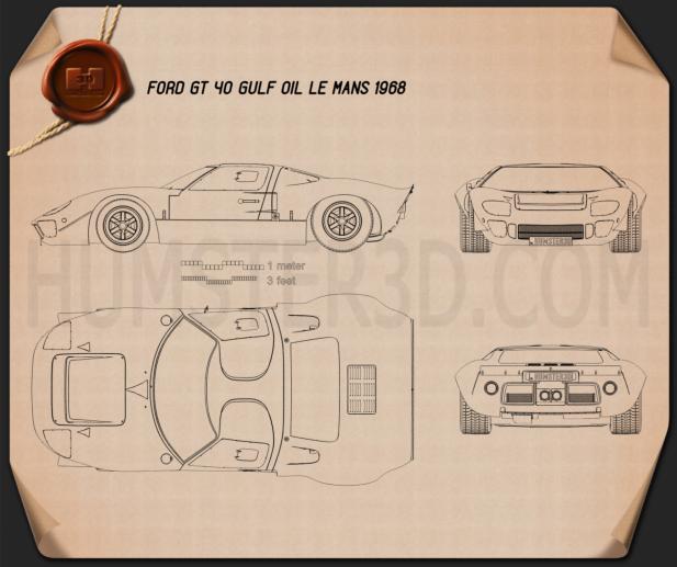 Ford GT40 1968 테크니컬 드로잉