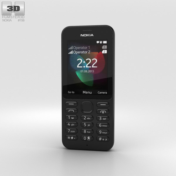 Nokia 222 Preto Modelo 3d