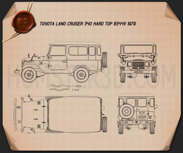 Toyota Land Cruiser (J40) Hard Top 1979 Blueprint