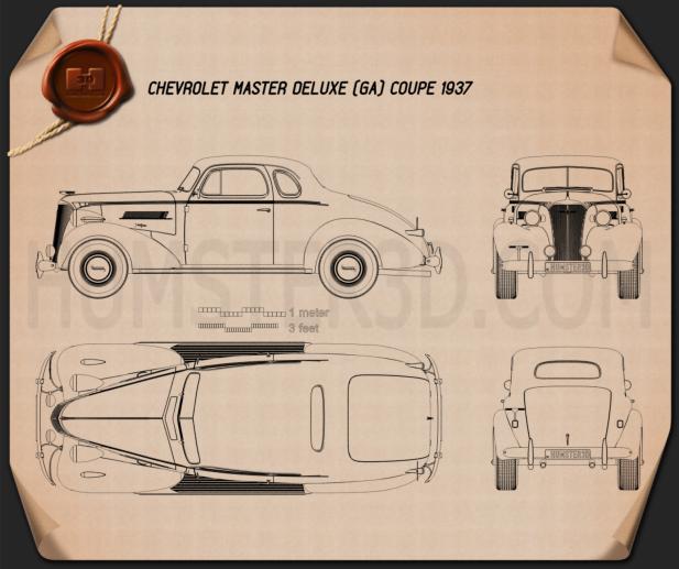 Chevrolet Master DeLuxe (GA) 1937 Disegno Tecnico