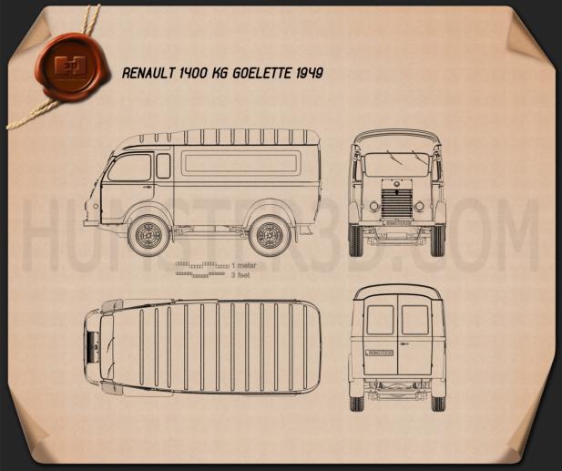 Renault Goelette (1400 kg) 1949 Креслення