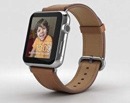 Apple Watch Series 2 42mm Stainless Steel Case Saddle Brown Classic Buckle 3D model