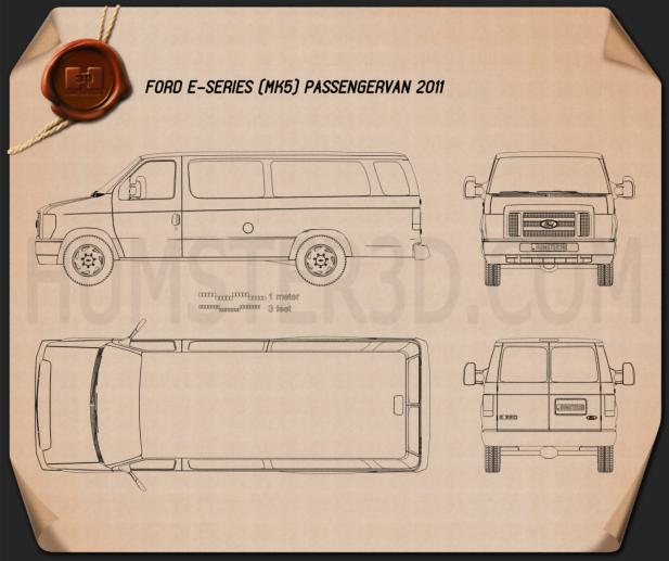 Ford E-Series Passenger Van 2011 Blueprint