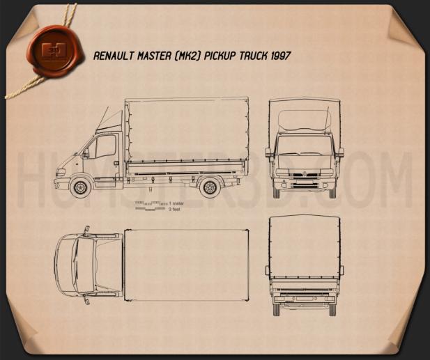 Renault Master Pickup 1997 Blueprint
