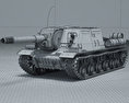 ISU-152式重型突擊炮 3D模型 wire render