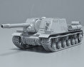 ISU-152 3d model clay render