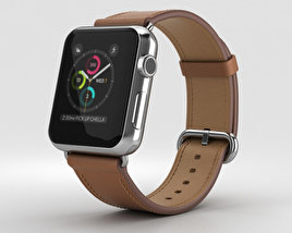 Apple Watch Series 2 38mm Stainless Steel Case Saddle Brown Classic Buckle Modelo 3D