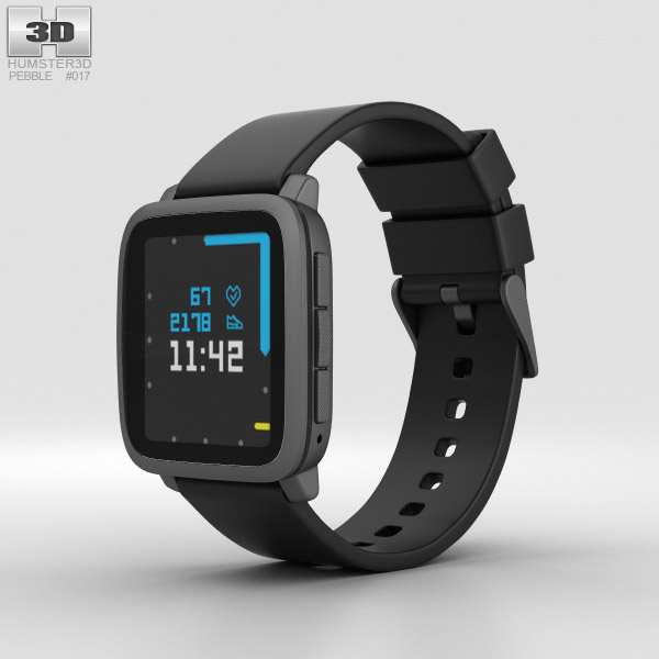 Pebble Time 2 Black 3D model