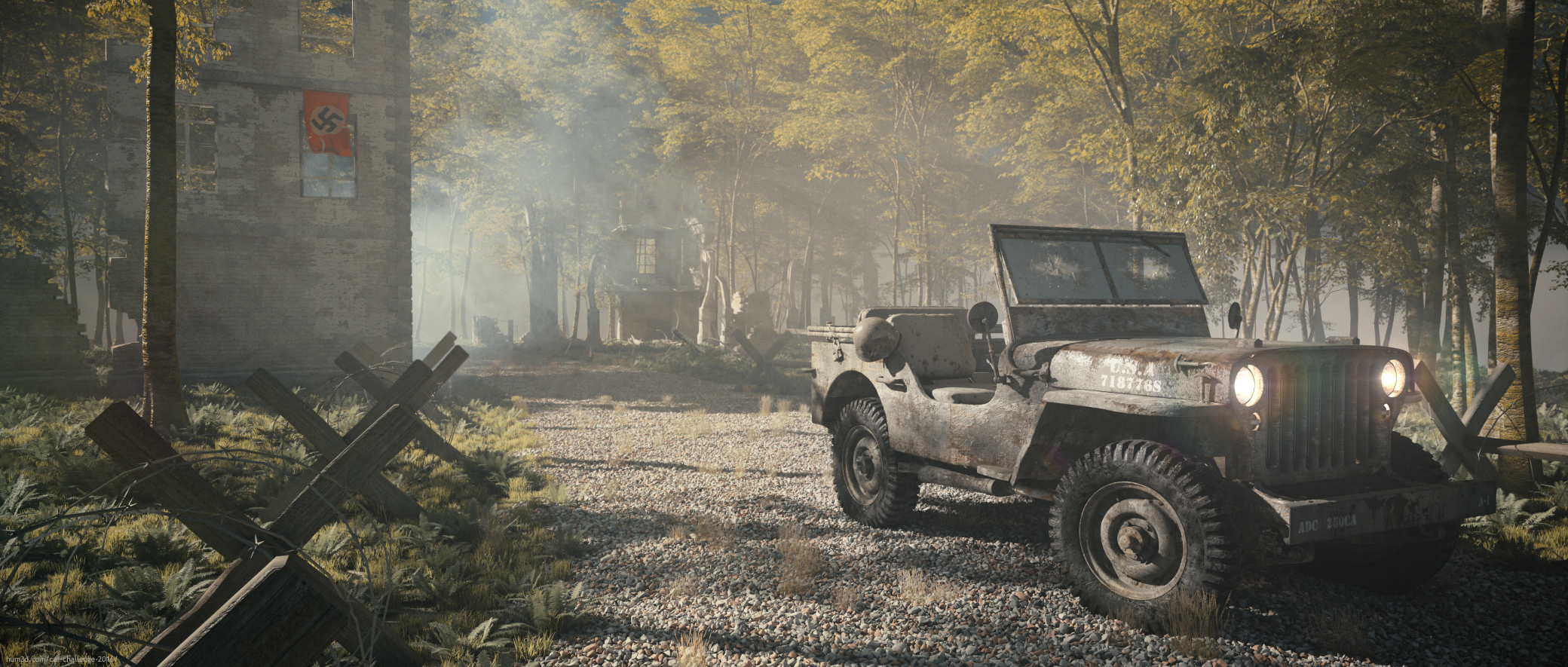 Willys jeep resting 3d art
