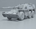 G6 howitzer 3d model clay render
