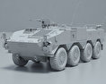 96式装輪装甲車 3Dモデル clay render