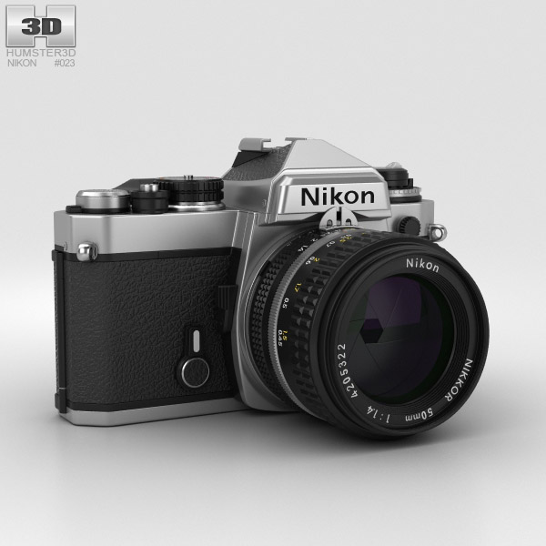 Nikon FE Silver 3D model