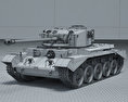 Comet Tank I 3d model wire render