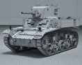 M3 Stuart 3D-Modell wire render