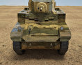 M3 Stuart Modello 3D vista frontale