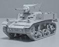 M3軽戦車 3Dモデル clay render