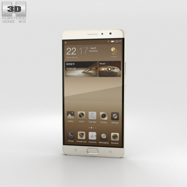Gionee M6 Plus Champagne Gold 3D model