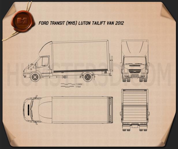 Ford Transit Luton Tailift Van 2012 Blueprint