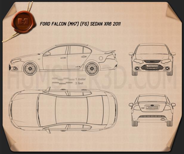 Ford FG Falcon XR6 sedan 2011 Blueprint