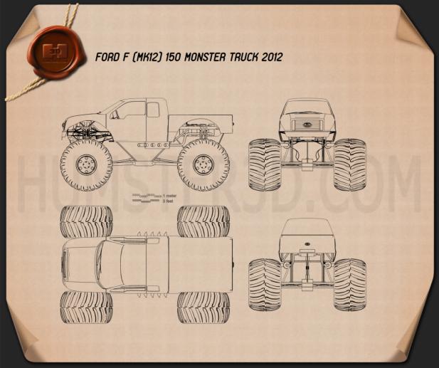 Ford F-150 Monster Truck 2012 蓝图