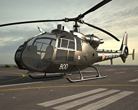 法國航太瞪羚直升機 3D模型