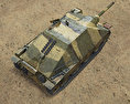 追獵者式坦克殲擊車 3D模型 顶视图