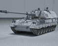 Panzerhaubitze 2000 3D модель wire render