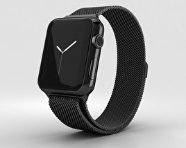 Apple Watch Series 2 38mm Space Black Stainless Steel Case Black Milanese Loop Modello 3D
