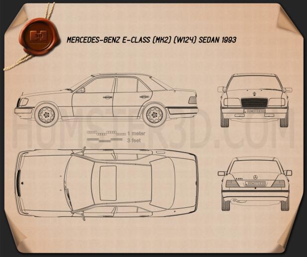 Mercedes-Benz Eクラス セダン 1993 設計図