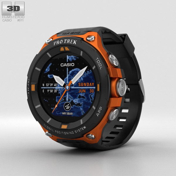 Casio Pro Trek WSD-F20 Orange 3D model