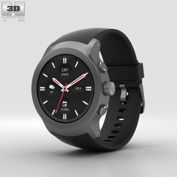 LG Watch Sport Titanium 3D 모델 