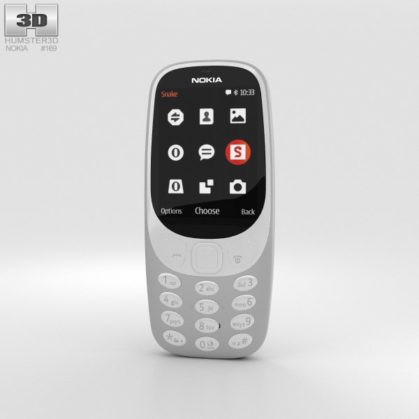 Nokia 3310 (2017) Grey 3Dモデル