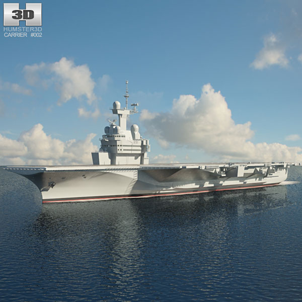 Charles de Gaulle aircraft carrier 3D model