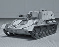 SU-76 3Dモデル wire render