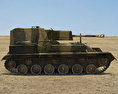 SU-76 Modelo 3d vista lateral