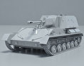 SU-76 3D-Modell clay render