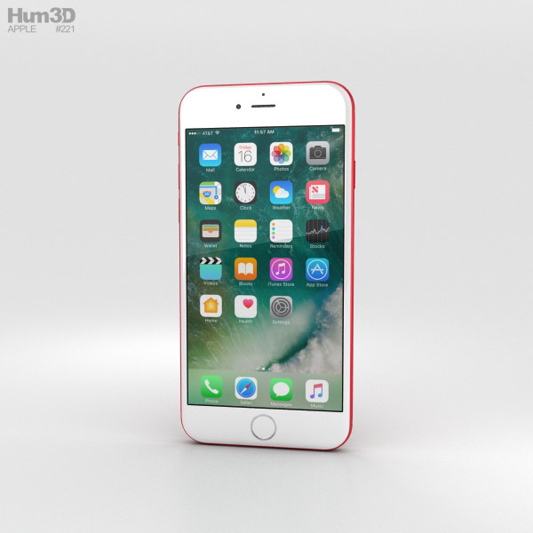 Apple iPhone 7 Red 3D model
