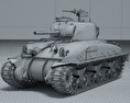 M4A1 Sherman 3d model wire render
