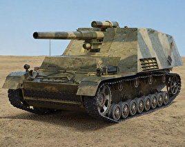 Panzerhaubitze Hummel 3D-Modell