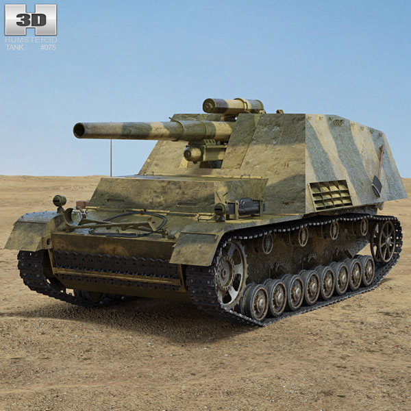 Panzerhaubitze Hummel 3D-Modell