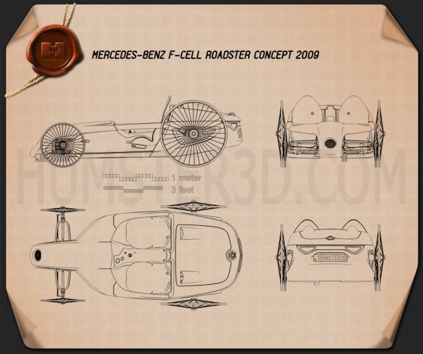 Mercedes-Benz F-Cell Roadster 2009 Blueprint