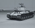 IS-2重型坦克 3D模型 wire render