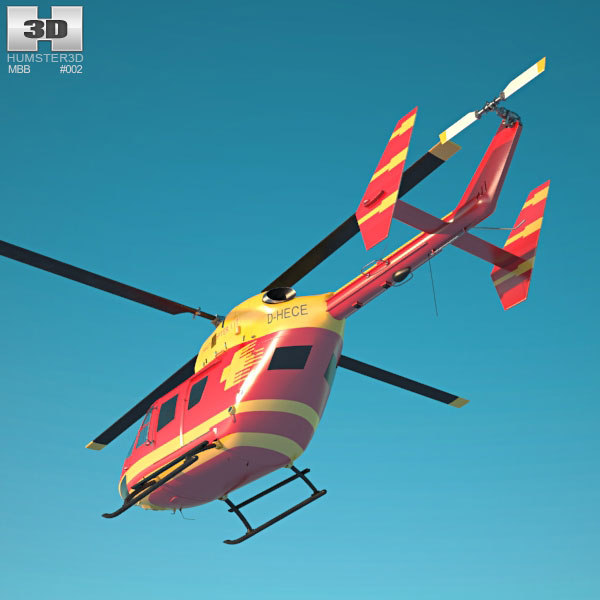 MBB/Kawasaki BK 117 3D model - Aircraft on Hum3D