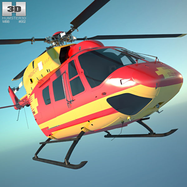 MBB/Kawasaki BK 117 3D model - Aircraft on Hum3D