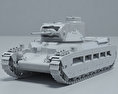 マチルダII歩兵戦車 3Dモデル clay render