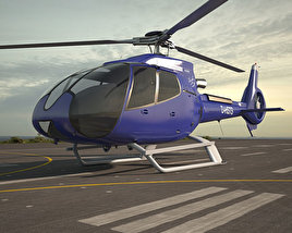 欧直EC130直升机 3D模型